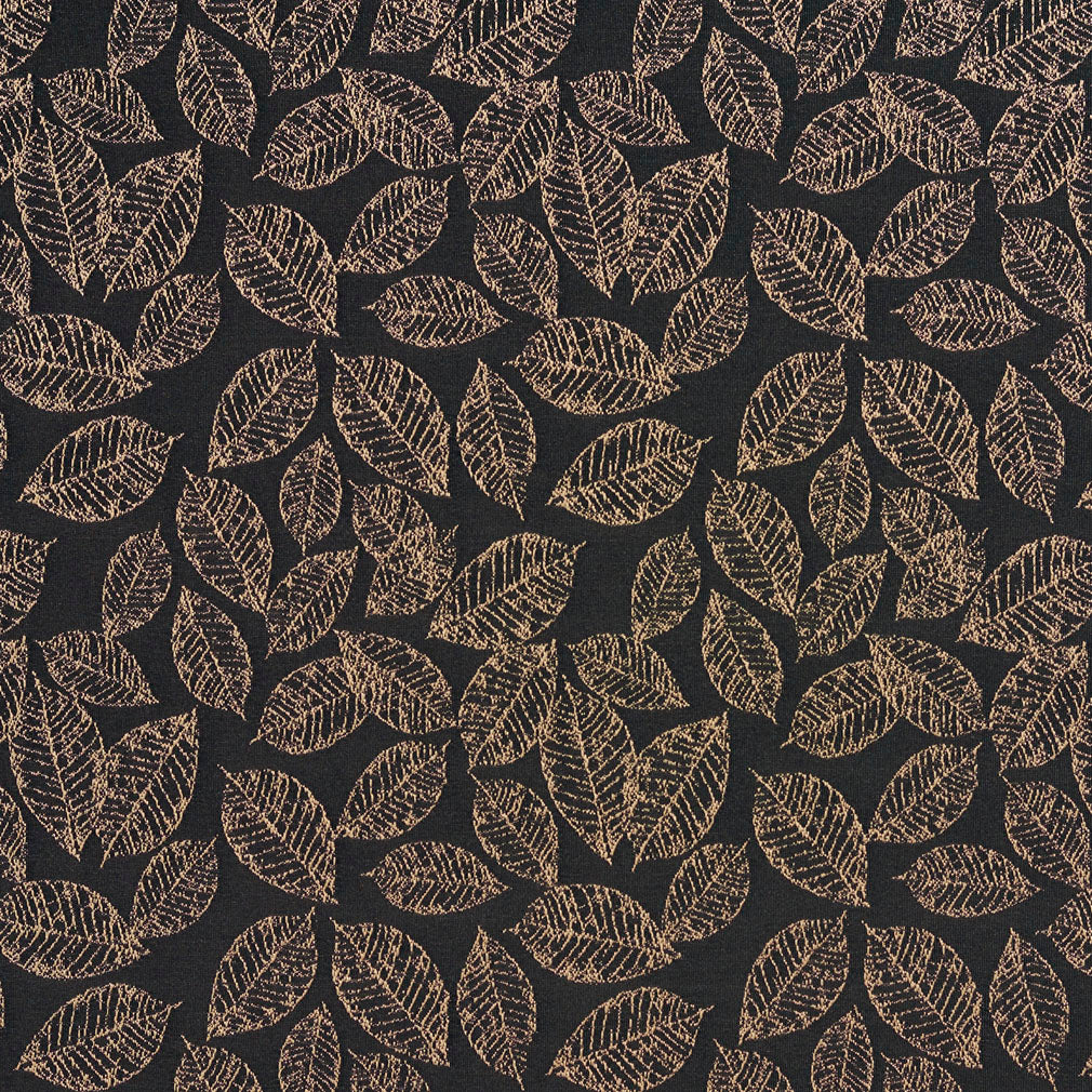 Essentials Heavy Duty Upholstery Drapery Fabric Black / Onyx Leaf