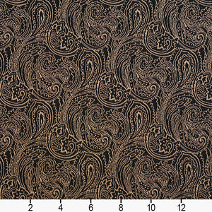 Essentials Heavy Duty Upholstery Fabric Black / Onyx Paisley