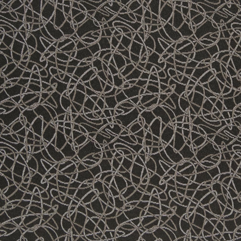 Essentials Stain Repellent Upholstery Fabric Black / Squiggles Coal