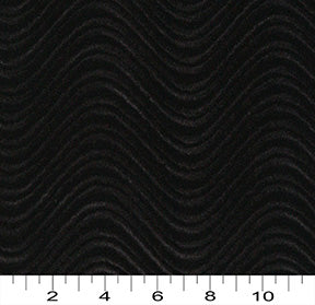 Essentials Velvet Upholstery Serpentine Stripes Fabric / Black Swirl