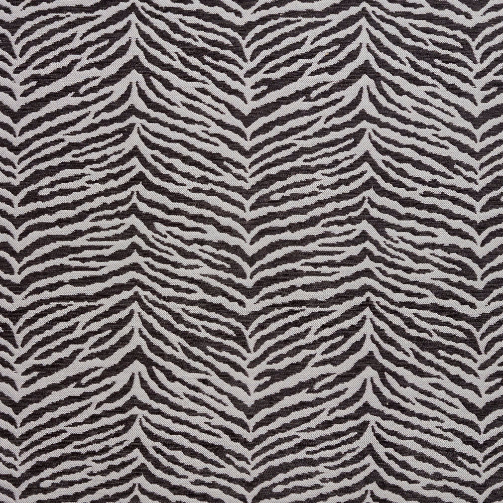 Essentials Chenille Black White Animal Pattern Zebra Tiger Upholstery Fabric