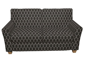 Essentials Linen Upholstery Drapery Fabric Black White Embroidered Trellis Geometric