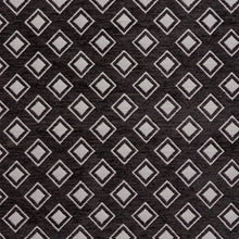 Load image into Gallery viewer, Essentials Chenille Black White Geometric Diamond Upholstery Fabric