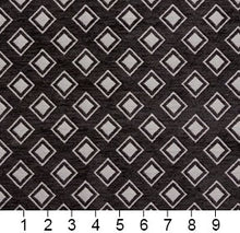 Load image into Gallery viewer, Essentials Chenille Black White Geometric Diamond Upholstery Fabric