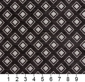 Essentials Chenille Black White Geometric Diamond Upholstery Fabric