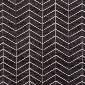 Essentials Chenille Black White Geometric Zig Zag Chevron Upholstery Fabric
