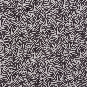 Essentials Chenille Black White Leaf Branches Upholstery Fabric