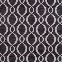 Load image into Gallery viewer, Essentials Chenille Black White Oval Trellis Upholstery Fabric