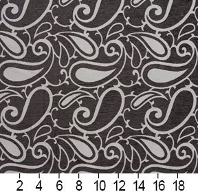 Essentials Chenille Black White Paisley Upholstery Fabric