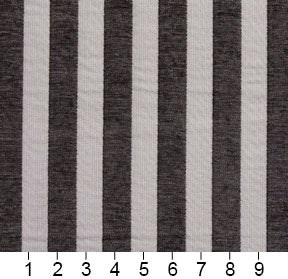 Essentials Chenille Black White Stripe Upholstery Fabric