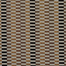 Load image into Gallery viewer, Essentials Black Yellow Gray Geometric Upholstery Fabric / Curry Shift