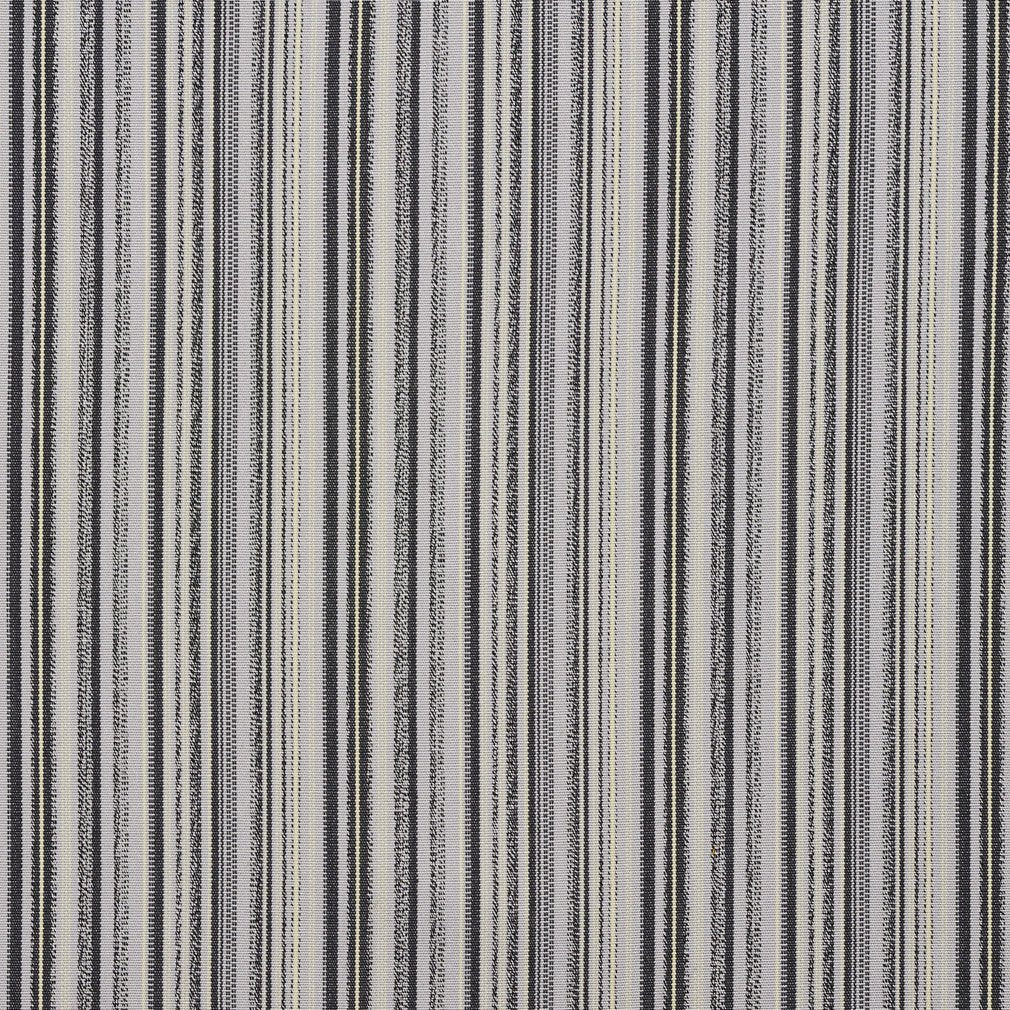 Essentials Outdoor Black Zinc Gray Stripe Upholstery Fabric