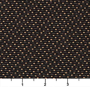 Essentials Mid Century Modern Geometric Blask Gold Dot Upholstery Fabric / Onyx