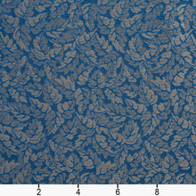 Load image into Gallery viewer, Essentials Heavy Duty Blue Beige Botanical Leaf Upholstery Fabric / Bluebell