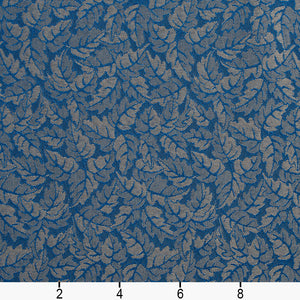 Essentials Heavy Duty Blue Beige Botanical Leaf Upholstery Fabric / Bluebell