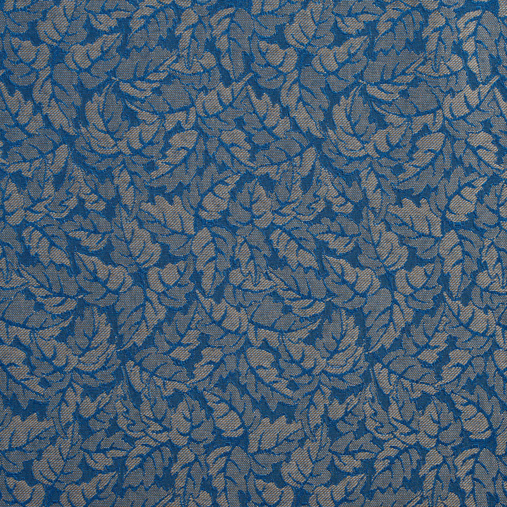 Essentials Heavy Duty Blue Beige Botanical Leaf Upholstery Fabric / Bluebell