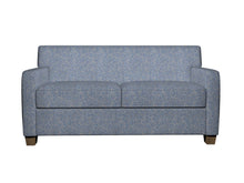 Load image into Gallery viewer, Essentials Mid Century Modern Geometric Blue Beige Circles Upholstery Fabric / Wedgewood
