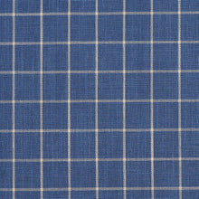 Load image into Gallery viewer, Essentials Blue Beige Plaid Upholstery Drapery Fabric / Wedgewood Checkerboard