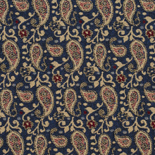 Load image into Gallery viewer, Essentials Blue Beige Red Upholstery Fabric / Patriot Paisley