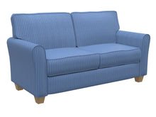 Load image into Gallery viewer, Essentials Blue Beige Stripe Upholstery Drapery Fabric / Wedgewood Pinstripe
