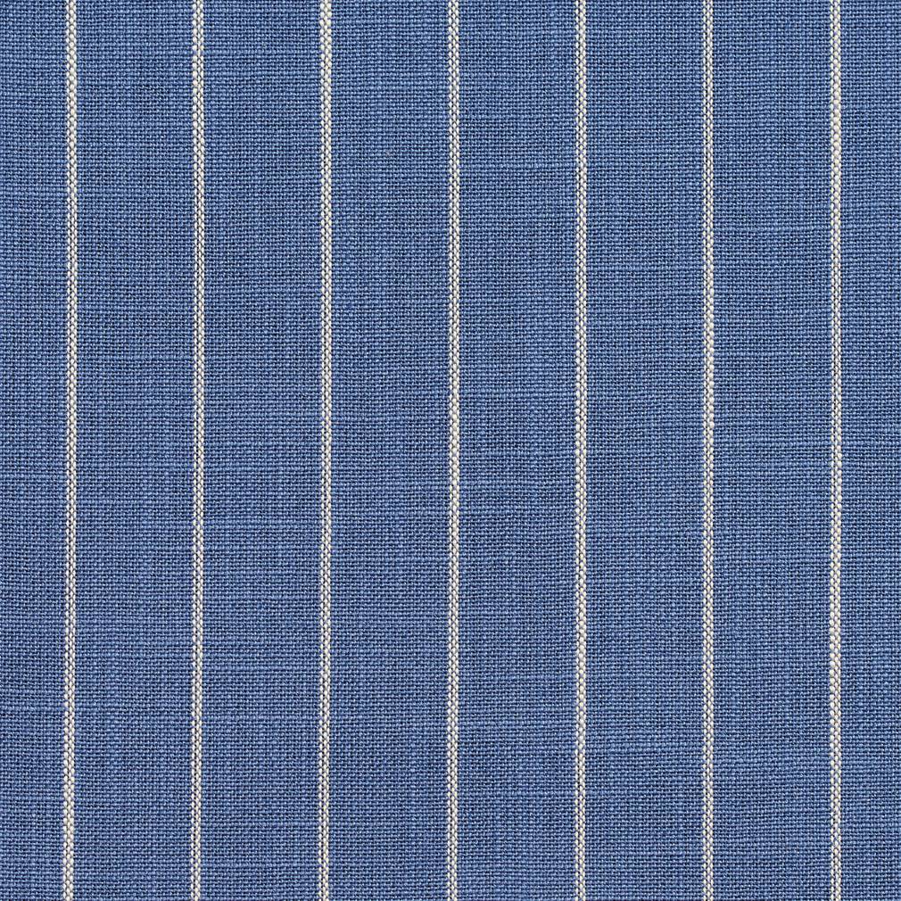 Essentials Blue Beige Stripe Upholstery Drapery Fabric / Wedgewood Pinstripe