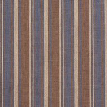 Load image into Gallery viewer, Essentials Blue Brown Beige Upholstery Drapery Fabric / Wedgewood Stripe