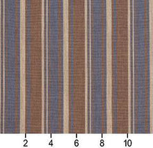 Load image into Gallery viewer, Essentials Blue Brown Beige Upholstery Drapery Fabric / Wedgewood Stripe