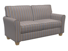 Load image into Gallery viewer, Essentials Blue Brown Beige Upholstery Drapery Fabric / Wedgewood Stripe