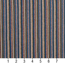 Load image into Gallery viewer, Essentials Blue Brown Stripe Rustic Upholstery Fabric