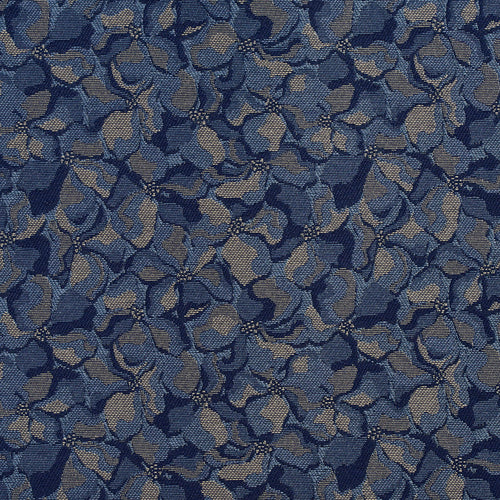 Essentials Heavy Duty Blue Gray Floral Petal Upholstery Fabric / Pacific