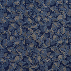 Essentials Heavy Duty Blue Gray Floral Petal Upholstery Fabric / Pacific