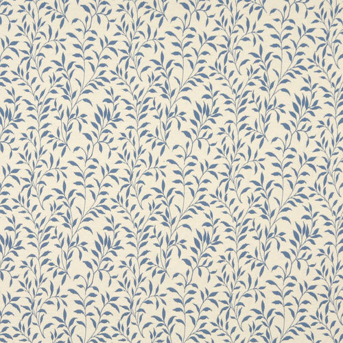 Essentials Floral Drapery Upholstery Fabric Blue Ivory / Wedgewood Leaf
