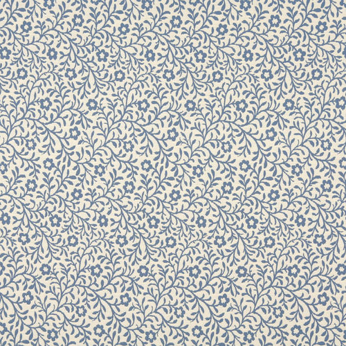 Essentials Floral Drapery Upholstery Fabric Blue Ivory / Wedgewood Trellis