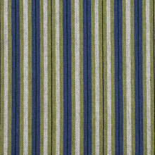 Load image into Gallery viewer, Essentials Blue Lime White Black Upholstery Fabric / Laguna Stripe