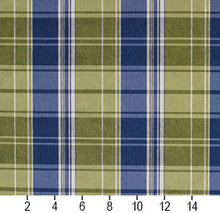 Load image into Gallery viewer, Essentials Blue Lime White Checkered Upholstery Fabric / Laguna Plaid