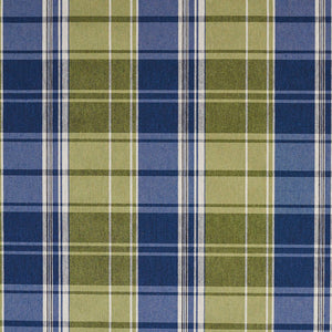 Essentials Blue Lime White Checkered Upholstery Fabric / Laguna Plaid