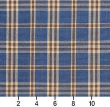 Load image into Gallery viewer, Essentials Blue Navy Beige Checkered Plaid Upholstery Drapery Fabric / Wedgewood Tartan
