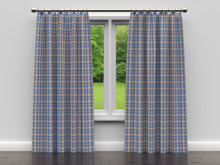 Load image into Gallery viewer, Essentials Blue Navy Beige Checkered Plaid Upholstery Drapery Fabric / Wedgewood Tartan