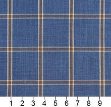 Load image into Gallery viewer, Essentials Blue Navy Beige Checkered Plaid Upholstery Drapery Fabric / Wedgewood Windowpane