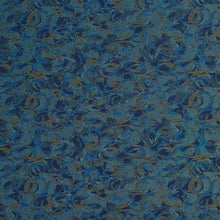 Load image into Gallery viewer, Essentials Heavy Duty Scotchgard Blue Navy Gold Abstract Upholstery Fabric / Oasis