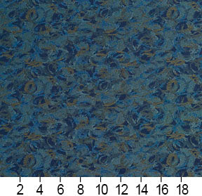 Essentials Heavy Duty Scotchgard Blue Navy Gold Abstract Upholstery Fabric / Oasis