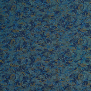 Essentials Heavy Duty Scotchgard Blue Navy Gold Abstract Upholstery Fabric / Oasis