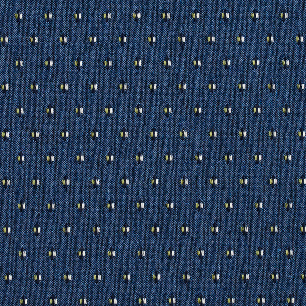 Essentials Blue Navy Lime White Upholstery Fabric / Laguna Dot