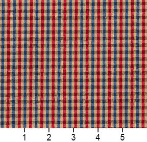 Essentials Blue Red Beige Plaid Upholstery Fabric / Patriot Check