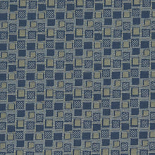 Load image into Gallery viewer, Essentials Stain Repellent Upholstery Fabric Blue / Squares Navy