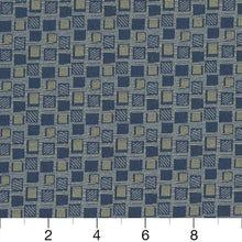 Load image into Gallery viewer, Essentials Stain Repellent Upholstery Fabric Blue / Squares Navy