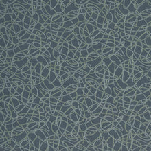 Load image into Gallery viewer, Essentials Stain Repellent Upholstery Fabric Blue / Squiggles Aegean