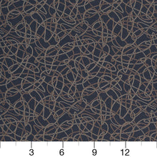 Load image into Gallery viewer, Essentials Stain Repellent Upholstery Fabric Blue / Squiggles Navy