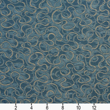 Load image into Gallery viewer, Essentials Heavy Duty Blue Tan Squiggly Upholstery Fabric / Coastal