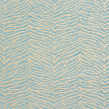 Load image into Gallery viewer, Essentials Chenille Blue White Animal Pattern Zebra Tiger Upholstery Fabric